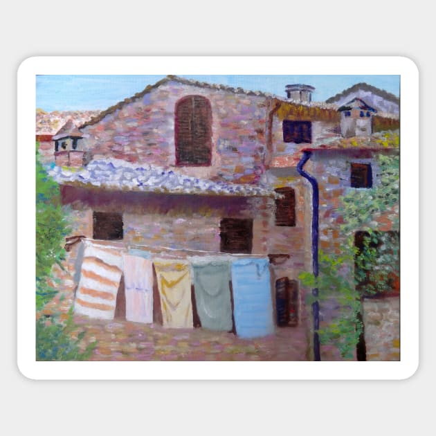 Yard in San Gimignano Sticker by iragrit